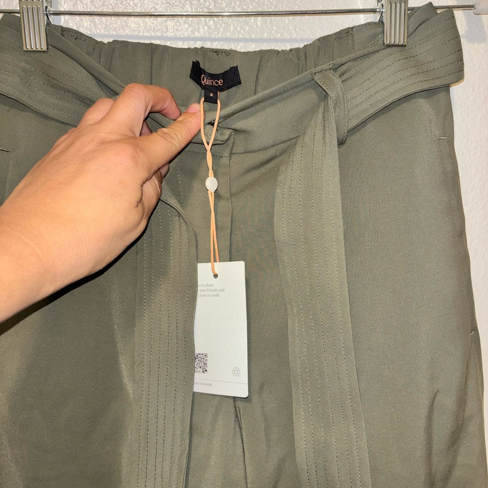 Quince Stretch Crepe Paperbag Pants size 2 NWT - Picture 5 of 6